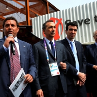 Foto Nicoloro G.   05/05/2015  Milano    Expo Milano 2015, l' Esposizione Internazionale che l'Italia ospiterà dal primo Maggio al 31 Ottobre 2015. nella foto da sinistra il presidente di Save the Children Claudio Tesauro, il commissario unico per Expo Giuseppe Sala, il ministro Maurizio Martina e il sindaco di Milano Giuliano Pisapia.