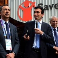 Foto Nicoloro G.   05/05/2015  Milano    Expo Milano 2015, l' Esposizione Internazionale che l'Italia ospiterà dal primo Maggio al 31 Ottobre 2015. nella foto da sinistra il commissario unico per Expo Giuseppe Sala, il ministro Maurizio Martina e il sindaco di Milano Giuliano Pisapia.