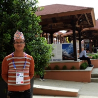 Foto Nicoloro G.   05/05/2015    Milano   Expo Milano 2015 si apre al mondo e si mette in mostra. nella foto un giovane addetto al padiglione del Nepal.