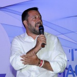 Foto Nicoloro G.   03/08/2019   Cervia ( Ra )   Festa della Lega Romagna. nella foto il ministro e segretario federale della Lega Matteo Salvini.