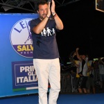 Foto Nicoloro G.   01/08/2020    Cervia ( RA ) Seconda serata della Festa della Lega Romagna che ha visto la presenza del leader del Carroccio. nella foto il segretario della Lega Matteo Salvini.