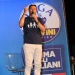 Foto Nicoloro G.   01/08/2020    Cervia ( RA ) Seconda serata della Festa della Lega Romagna che ha visto la presenza del leader del Carroccio. nella foto il segretario della Lega Matteo Salvini.
