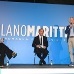 Foto Nicoloro G.   04/08/2020  Cervia ( RA )   Ultima giornata della Festa della Lega Romagna. nella foto da sinistra Bianca Berlinguer, Luca Zaia e Maurizio Belpietro.