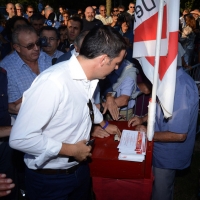 Foto Nicoloro G. 30/08/2013 Borgo Sisa ( Ravenna ) Festa del PD con l’ intervento del sindaco di Firenze Matteo Renzi. nella foto Matteo Renzi