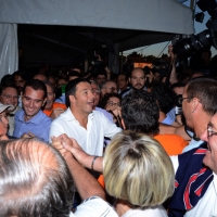 Foto Nicoloro G. 30/08/2013 Borgo Sisa ( Ravenna ) Festa del PD con l’ intervento del sindaco di Firenze Matteo Renzi. nella foto Matteo Renzi  e la folla di simpatizzanti  