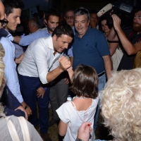 Foto Nicoloro G. 30/08/2013 Borgo Sisa ( Ravenna ) Festa del PD con l’ intervento del sindaco di Firenze Matteo Renzi. nella foto Matteo Renzi in partenza
