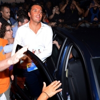 Foto Nicoloro G. 30/08/2013 Borgo Sisa ( Ravenna ) Festa del PD con l’ intervento del sindaco di Firenze Matteo Renzi. nella foto Matteo Renzi in partenza