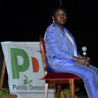 Foto Nicoloro G. 26/07/2013 Cervia ( Ravenna ) Nell' ambito della Festa del PD di Cervia serata di dibattito sul tema " Il contributo degli immigrati all' economia italiana " alla presenza del ministro dell' Integrazione Cecilie Kyenge. nella foto Cecilie Kyenge      