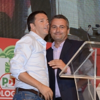 Foto Nicoloro G. 02/09/2013 Bologna Festa del PD di Bologna con l’ intervento del sindaco di Firenze Matteo Renzi. nella foto Matteo Renzi – Raffaele Donini