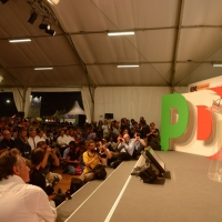 Foto Nicoloro G. 02/09/2013 Bologna Festa del PD di Bologna con l’ intervento del sindaco di Firenze Matteo Renzi. nella foto Matteo Renzi e una veduta della platea