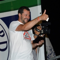 Foto Nicoloro G.  25/07/2015  Cervia ( Ravenna )  Festa Nazionale della Lega Nord Romagna. nella foto il leader della Lega Nord Matteo Salvini.