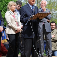 Foto Nicoloro G. 25/04/2011 Marzabotto (BO) Per il 25 Aprile \" Festa della Liberazione \" cerimonia di commemorazione delle vittime della strage nazifascista di Marzabotto. nella foto Il discorso di Gian Carlo Caselli
