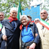Foto Nicoloro G. 25/04/2011 Marzabotto (BO) Per il 25 Aprile \" Festa della Liberazione \" cerimonia di commemorazione delle vittime della strage nazifascista di Marzabotto. nella foto Marco Mastacchi – Gian Carlo Caselli – Margherita Hack – Romano Franchi
