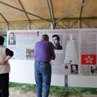 Foto Nicoloro G. 25/04/2011 Marzabotto (BO) Per il 25 Aprile " Festa della Liberazione " cerimonia di commemorazione delle vittime della strage nazifascista di Marzabotto. nella foto Mostra sulla strage e sulla lotta partigiana