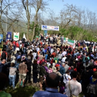 Foto Nicoloro G. 25/04/2013 Marzabotto ( Bologna ) Celebrazione della Festa della Liberazione in questo paese che durante la Seconda guerra mondiale subì una strage perpetrata dai nazisti. nella foto La folla durante la cerimonia