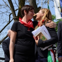 Foto Nicoloro G. 25/04/2013 Marzabotto ( Bologna ) Celebrazione della Festa della Liberazione in questo paese che durante la Seconda guerra mondiale subì una strage perpetrata dai nazisti. nella foto Cecilia Strada – Giusi Nicolini