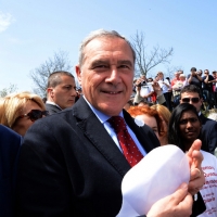 Foto Nicoloro G. 25/04/2013 Marzabotto ( Bologna ) Celebrazione della Festa della Liberazione in questo paese che durante la Seconda guerra mondiale subì una strage perpetrata dai nazisti. nella foto Il Presidente del Senato, Pietro Grasso