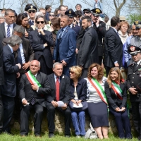 Foto Nicoloro G. 25/04/2013 Marzabotto ( Bologna ) Celebrazione della Festa della Liberazione in questo paese che durante la Seconda Foto Nicoloro G. 25/04/2013 Marzabotto ( Bologna ) Celebrazione della Festa della Liberazione in questo paese che durante la Seconda guerra mondiale subì una strage perpetrata dai nazisti. nella foto Pietro Grasso – Maria Fedele  e altre autorità