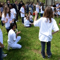 Foto Nicoloro G. 25/04/2013 Marzabotto ( Bologna ) Celebrazione della Festa della Liberazione in questo paese che durante la Seconda guerra mondiale subì una strage perpetrata dai nazisti. nella foto Spettacolo di studenti