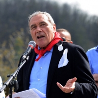 Foto Nicoloro G. 25/04/2013 Marzabotto ( Bologna ) Celebrazione della Festa della Liberazione in questo paese che durante la Seconda guerra mondiale subì una strage perpetrata dai nazisti. nella foto Il Presidente del Senato, Pietro Grasso. 