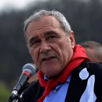 Foto Nicoloro G. 25/04/2013 Marzabotto ( Bologna ) Celebrazione della Festa della Liberazione in questo paese che durante la Seconda guerra mondiale subì una strage perpetrata dai nazisti. nella foto Il Presidente del Senato, Pietro Grasso. 