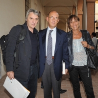 Foto Nicoloro G. 17/06/2011 Bagnacavallo (RA) " Festa della politica " organizzata dal PD tra dibattiti, mostre e cucina regionale. nella foto Mimmo Calopresti – Marco Follini – Flavia Perina