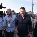 Foto Nicoloro G.   30/07/2023   Cervia ( RA )   Festa della Lega Romagna. nella foto il ministro Matteo Salvini al suo arrivo alla festa.