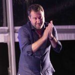 Foto Nicoloro G.   30/07/2023   Cervia ( RA )   Festa della Lega Romagna. nella foto il ministro Matteo Salvini al suo arrivo sul palco saluta il pubblico presente.