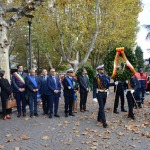 Foto Nicoloro G. 04/11/2022   Ravenna   Festa dell' Unità Nazionale delle Forze Armate. nella foto da sinistra il sindaco Michele de Pascale, per la Provincia Gianni Grandu, il preftto Castrese De Rosa e il comandante della Guardia Costiera Francecso Cimmino,