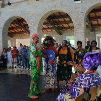 Foto Nicoloro G.  08/06/2014   Ravenna    Terza ed ultima giornata dell' ottava edizione del       " Festival delle Culture " che quest' anno affronta le tematiche della partecipazione, della convivenza e dell' incontro, per un arricchimento collettivo. nella foto un momento della cerimonia di matrimonio.