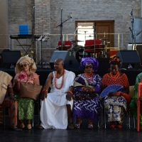 Foto Nicoloro G.  08/06/2014   Ravenna    Terza ed ultima giornata dell' ottava edizione del       " Festival delle Culture " che quest' anno affronta le tematiche della partecipazione, della convivenza e dell' incontro, per un arricchimento collettivo. nella foto un gruppo di appartenenti alla ComunitÃ   EDO mette in scena un matrimonio della loro tradizione.