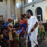 Foto Nicoloro G.  08/06/2014   Ravenna    Terza ed ultima giornata dell' ottava edizione del       " Festival delle Culture " che quest' anno affronta le tematiche della partecipazione, della convivenza e dell' incontro, per un arricchimento collettivo. nella foto un gruppo di appartenenti alla Comunità  EDO mette in scena un matrimonio della loro tradizione.