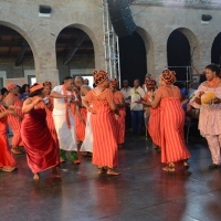 Foto Nicoloro G.  08/06/2014   Ravenna    Terza ed ultima giornata dell' ottava edizione del       " Festival delle Culture " che quest' anno affronta le tematiche della partecipazione, della convivenza e dell' incontro, per un arricchimento collettivo. nella foto un gruppo di donne nigeriane interculturali presentano danze tradizionali.