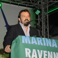 Foto Nicoloro G. 26/07/2012 Marina di Ravenna Il neo segretario federale Roberto Maroni interviene alla festa nazionale della Lega Nord Romagna. nella foto Gianluca Pini