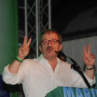 Foto Nicoloro G. 26/07/2012 Marina di Ravenna Il neo segretario federale Roberto Maroni interviene alla festa nazionale della Lega Nord Romagna. nella foto Roberto Maroni