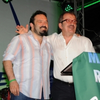 Foto Nicoloro G. 26/07/2012 Marina di Ravenna Il neo segretario federale Roberto Maroni interviene alla festa nazionale della Lega Nord Romagna. nella foto Gianluca Pini – Roberto Maroni