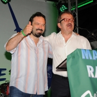 Foto Nicoloro G. 26/07/2012 Marina di Ravenna Il neo segretario federale Roberto Maroni interviene alla festa nazionale della Lega Nord Romagna. nella foto Gianluca Pini – Roberto Maroni