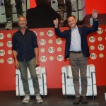 Foto Nicoloro G.   25/08/2019   Ravenna   Festa Nazionale dell' Unita'. nella foto lo scrittore Gianrico Carofiglio, a sinistra, e il giornalista Massimo Giannini.