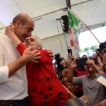 Foto Nicoloro G.   08/09/2019   Ravenna    Manifestazione di chiusura della Festa Nazionale dell' Unita'. nella foto Nicola Zingaretti saluta e abbraccia un' anziana partigiana.