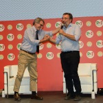 Foto Nicoloro G.   31/08/2019   Ravenna    Festa Nazionale dell' Unita'. nella foto il presidente del Parlamento Europeo David Sassoli, a sinistra, e il direttore dell' Espresso Marco Damilano.