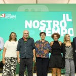 Foto Nicoloro G.   08/09/2023   Ravenna   Festa Nazionale dell' Unita'.  nella foto da sinistra Paolo Berizzi, Marinella Melandri, Renzo Savini, Ombretta Cortesi, Stefania Bonaldi, Michela Ponzani e Paolo Lucchi.