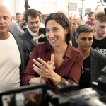 Foto Nicoloro G.   10/09/2023   Ravenna   Con l' intervento della segretaria nazionale del PD si chiude ufficialmente la  Festa Nazionale dell' Unita'.  nella foto Elly Schlein al suo arrivo accolta calorosamente dai simpatizzanti.