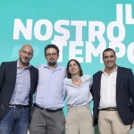 30/08/2023   Ravenna   Serata inaugurale della Festa Nazionale dell' Unita'.  nella foto da sinistra Luigi Tosiani, Alessandro Barattoni, Elly Schlein e Michele de Pascale.