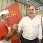 Foto Nicoloro G.   02/09/2023   Ravenna   Festa Nazionale dell' Unita'.  nella foto Nicola Zingaretti saluta i volontari nelle cucine degli stand della Festa.