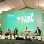 Foto Nicoloro G.   04/09/2023   Ravenna   Festa Nazionale dell' Unita'.  nella foto da sinistra Daniela Preziosi, Natascia Maesi, Alessia Crocini, Maria Elena Boschi, Alessandro Zan, Riccardo Magi e Marco Grimaldi.
