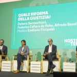 Foto Nicoloro G.   04/09/2023   Ravenna   Festa Nazionale dell' Unita'.  nella foto da sinistra Emiliano Fittipaldi, Debora Serracchiani, Cafiero de Raho e Alfredo Bazoli.