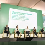 Foto Nicoloro G.   01/09/2023   Ravenna   Festa Nazionale dell' Unita'. nella foto da sinistra Vanessa Ricciardi, Roberto Bozzi, Chiara Braga, Michele de Pascale, Irene Priolo, Vasco Errani e Giuliano Zignani.