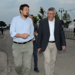 Foto Nicoloro G.   28/08/2019   Ravenna    Festa Nazionale dell' Unita'. nella foto il segretario Provinciale PD Alessandro Barattoni, a sinistra, e il segretario generale CGIL Maurizio Landini.