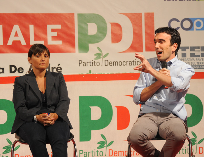 Foto Nicoloro G. 27/08/2012 Ravenna Festa provinciale del PD a Ravenna. Allo Spazio Dibattiti incontro sul tema " Dal Nord per ricostruire il Paese ". nella foto Debora Serracchiani – Maurizio Martina