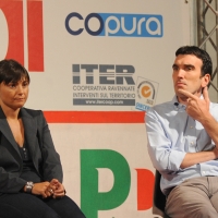 Foto Nicoloro G. 27/08/2012 Ravenna Festa provinciale del PD a Ravenna. Allo Spazio Dibattiti incontro sul tema " Dal Nord per ricostruire il Paese ". nella foto Debora Serracchiani – Maurizio Martina